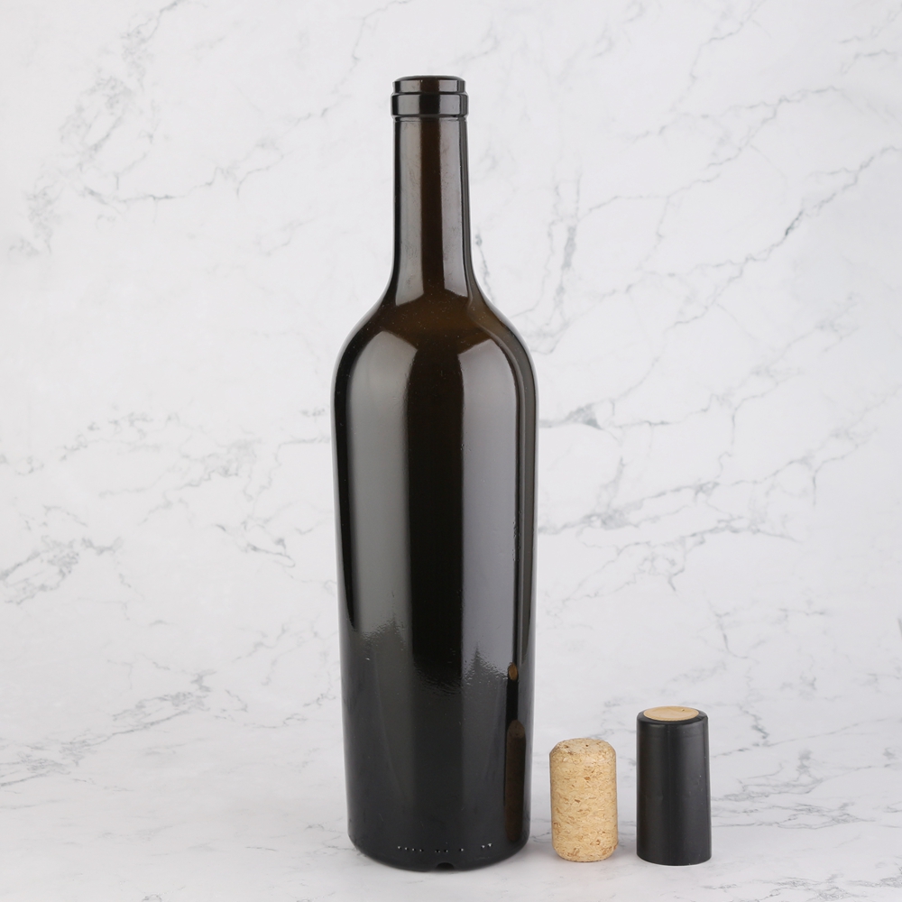 Wholesale 750 ml dark amber red wine liquor bottle with cork  Manufacturers, Supplier