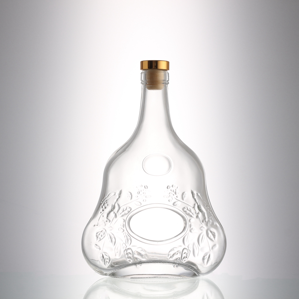 China 700 ml unique shape flat glass liquor bottle   Manufacturer, Suppliers