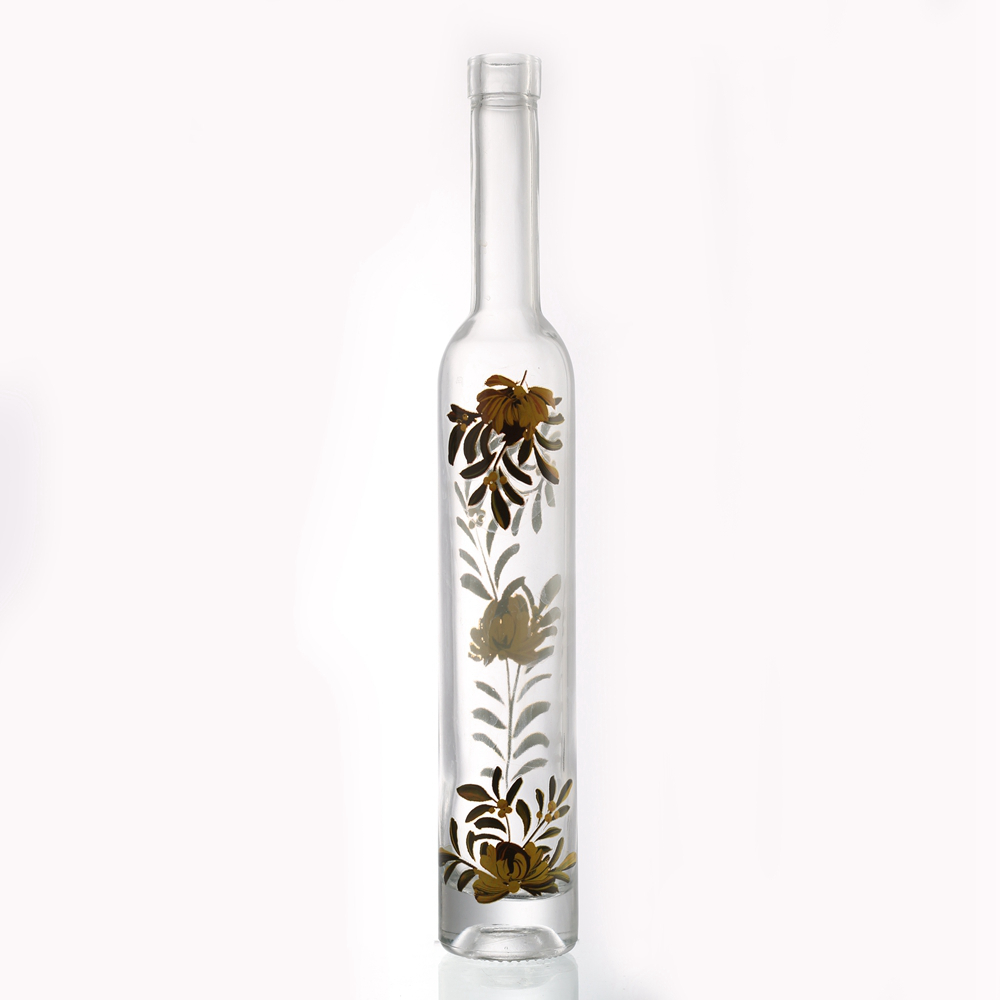Wholesale 375 ml ice wine liquor paper transfer glass bottle with cork Manufacturer, Supplier