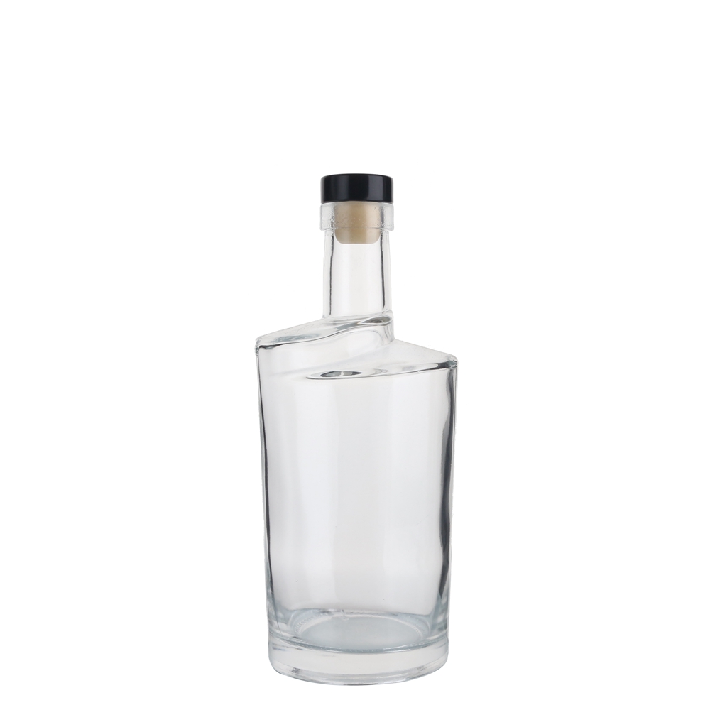 China 700 ml clear liquor bottle with cork Manufacturer, Suppliers