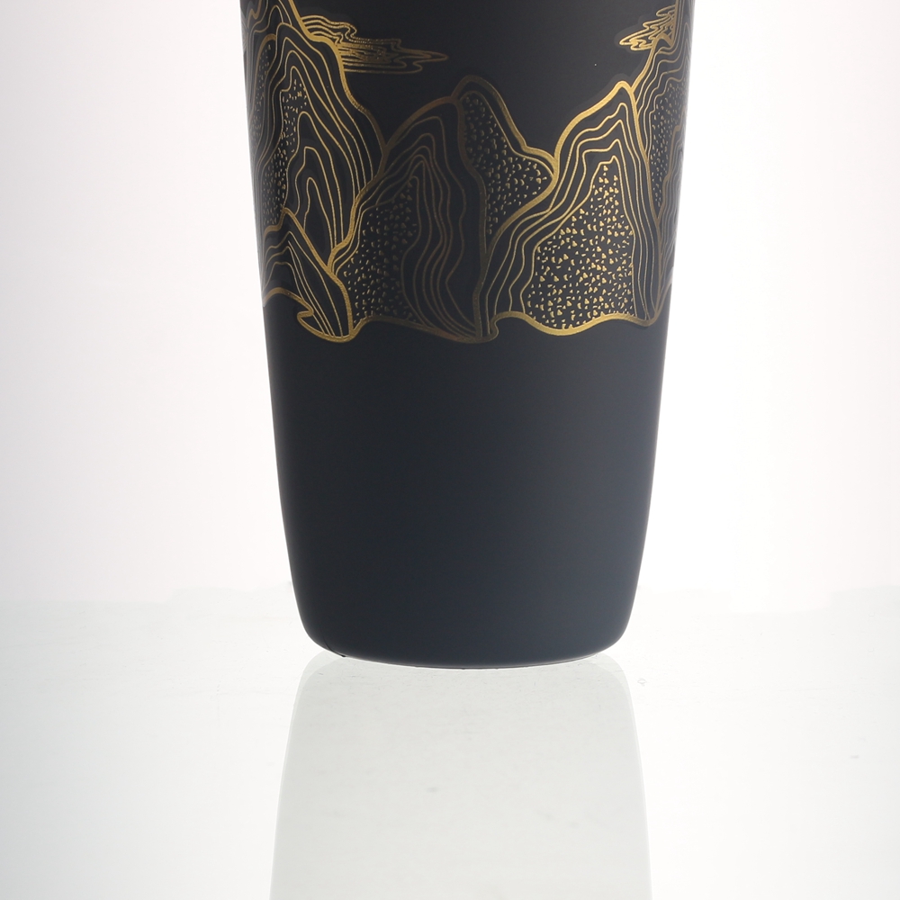 Wholesale 375 ml black color embossed liquor glass bottle  Supplier, Suppliers