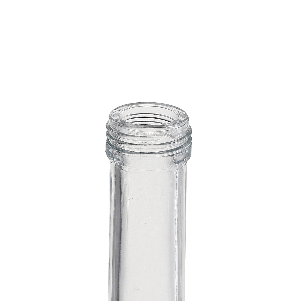 China 375 ml falt liquor glass gin bottle with screw