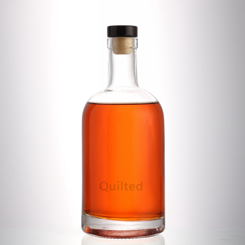 Wholesale Factory design 1000 ml clear round shape liquor glass bottle  Manufacturers, Supplier