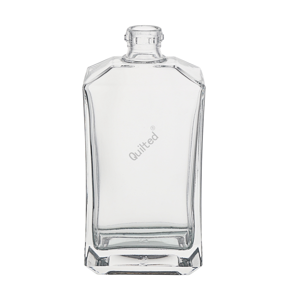 China 500 ml square shappe clear liquor glass whisky bottle  Manufacturer, Supplier