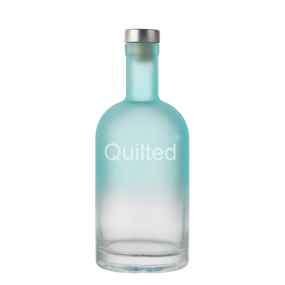 Wholesale 500 ml blue color round liquor glass gin bottle  Manufacturers, Suppliers