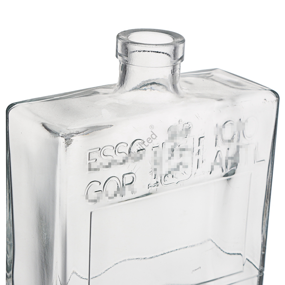 China 700 ml flat shape liquor glass vodka bottle with cork Supplier, Suppliers