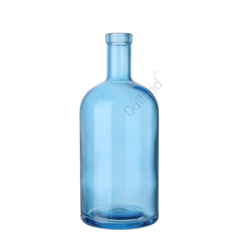 Wholesale 500 ml blue color round liquor glass gin bottle  Manufacturers, Suppliers
