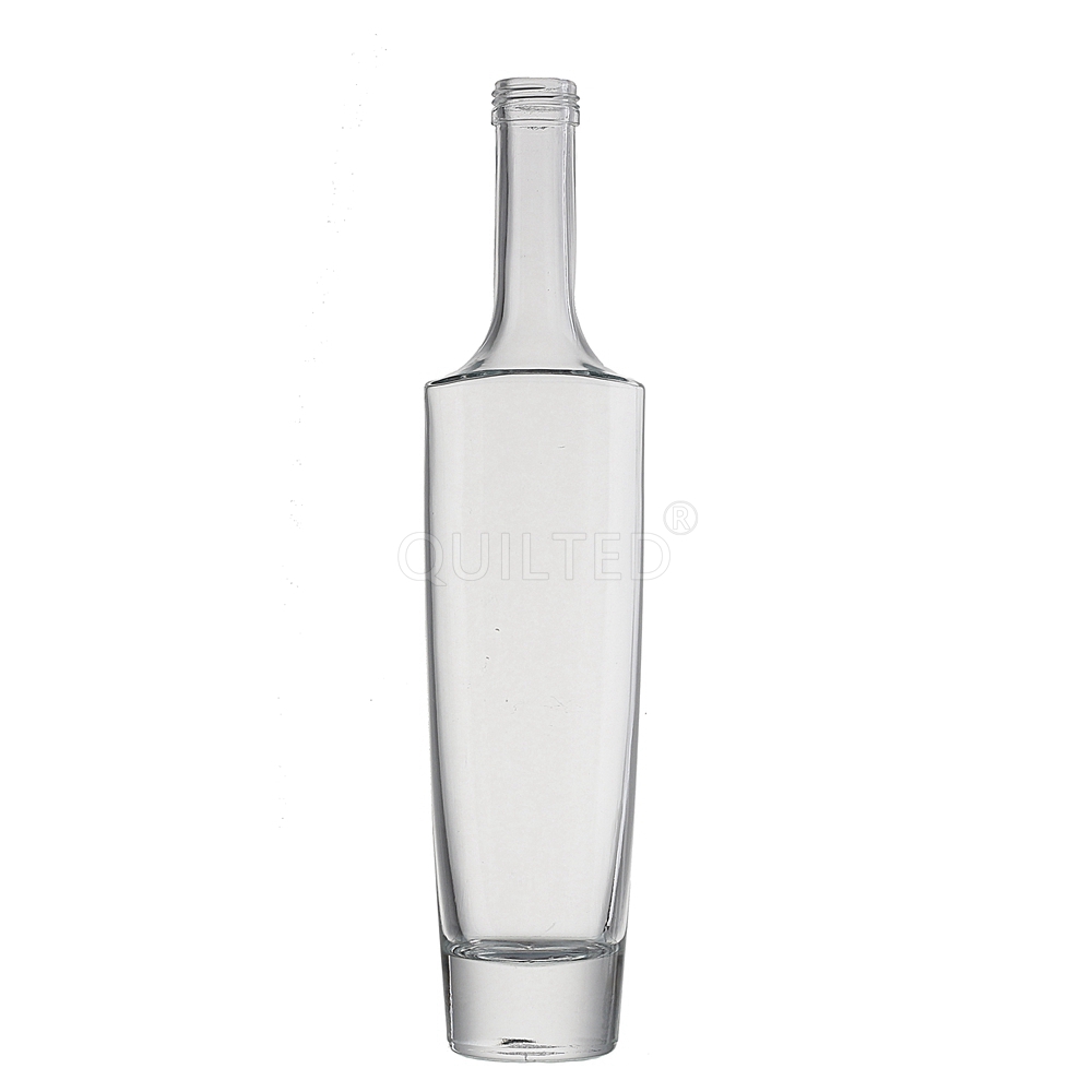 China 375 ml falt liquor glass gin bottle with screw
