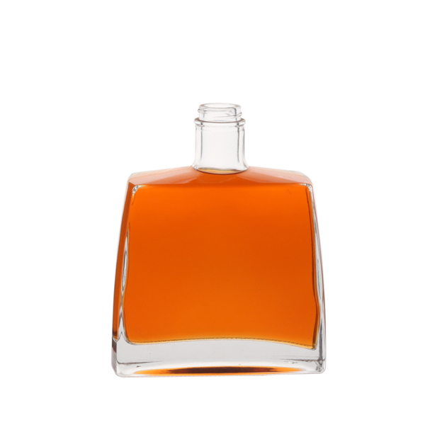 Wholesale 700ml Clear Flat Square Shape Liquor Bottle with Screw Top Manufacturers, Supplier