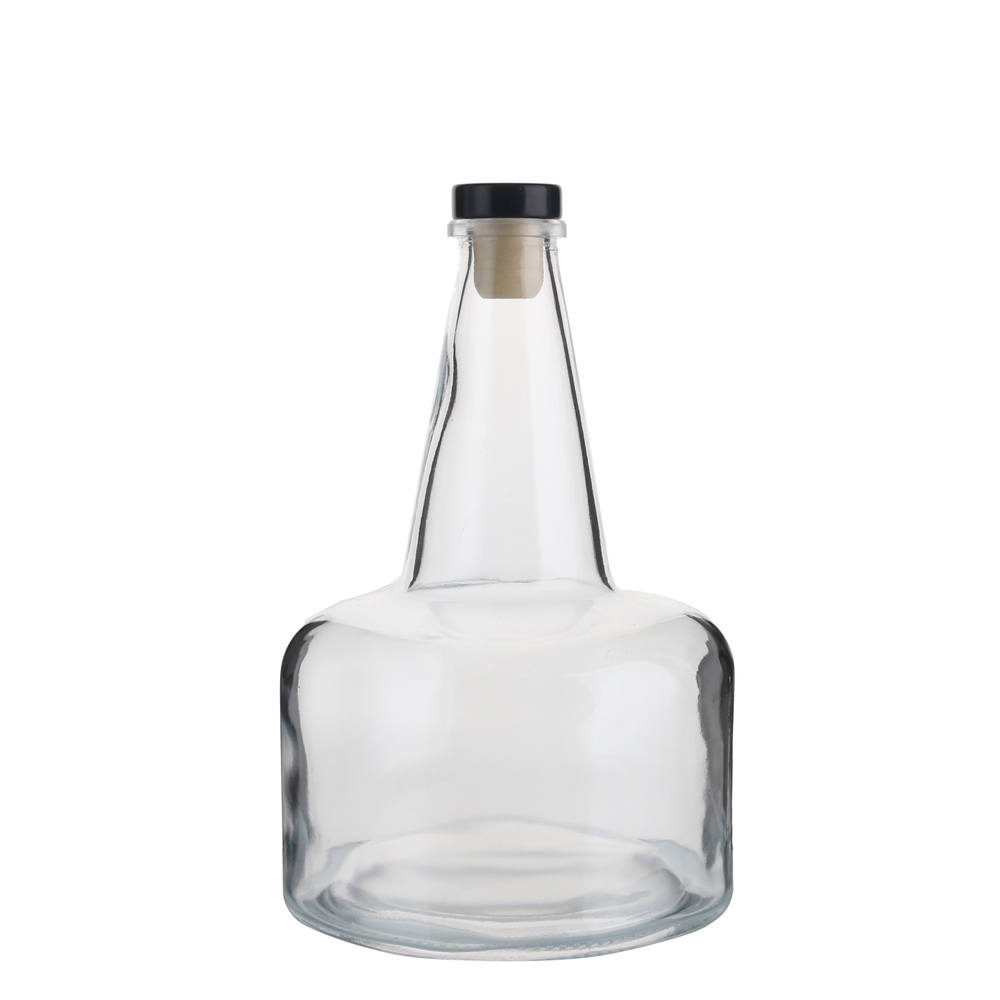 China unique shape 700 ml liquor bottle with cork  Manufacturer, Supplier