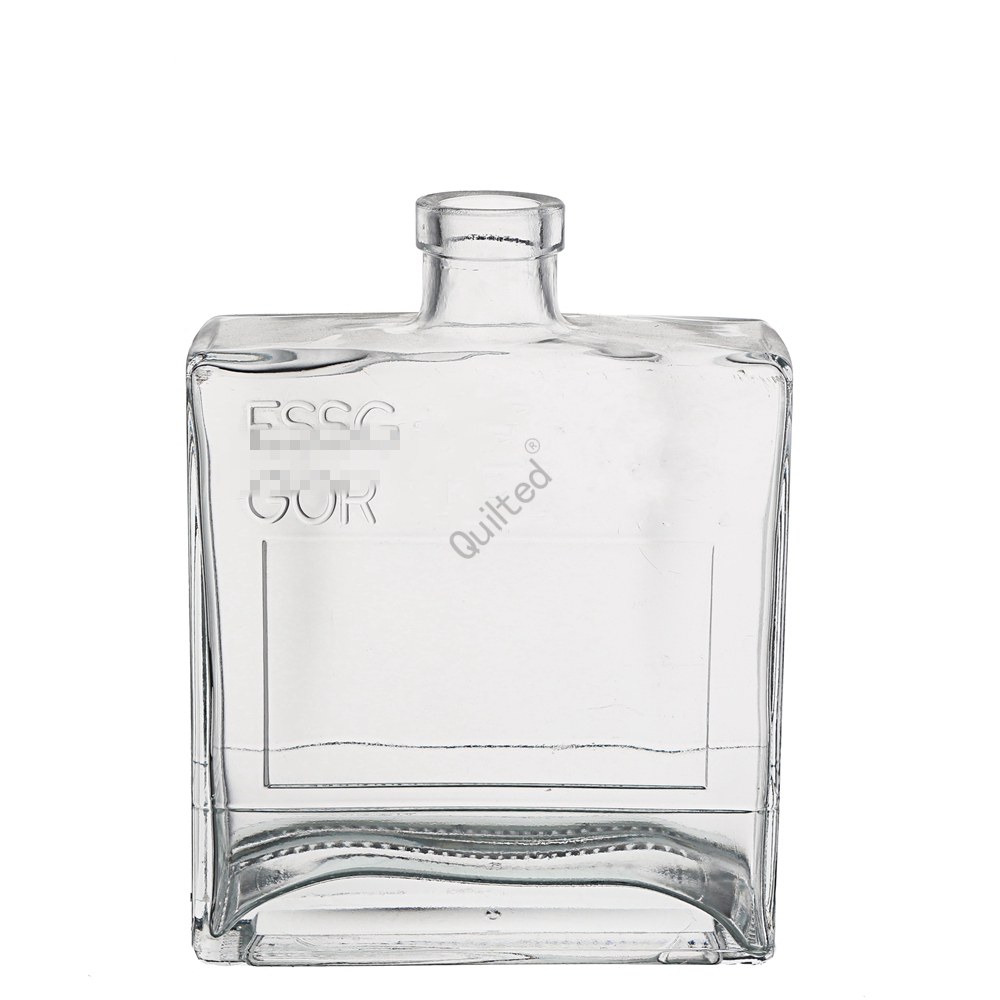 China 700 ml flat shape liquor glass vodka bottle with cork Supplier, Suppliers
