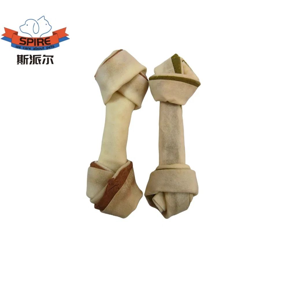 High-Protein Beef Leather Dog Treats Snacks OEM Label Cowhide Leather Meat Knot Bone