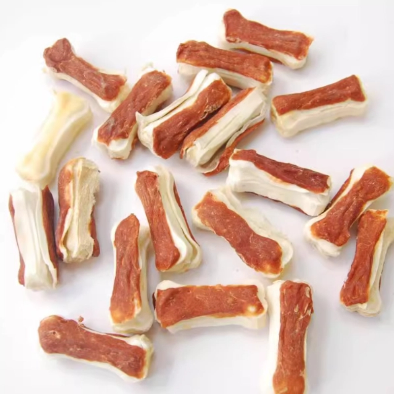 Premium Wholesale Pet Food Air Dried Duck Flavored Meat Pressed Bones