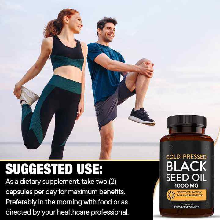 Blochealth Black Seed Oil Capsules with Turmeric Curcumin Supplement-Immune &amp; Digestive Health Support-60 Count