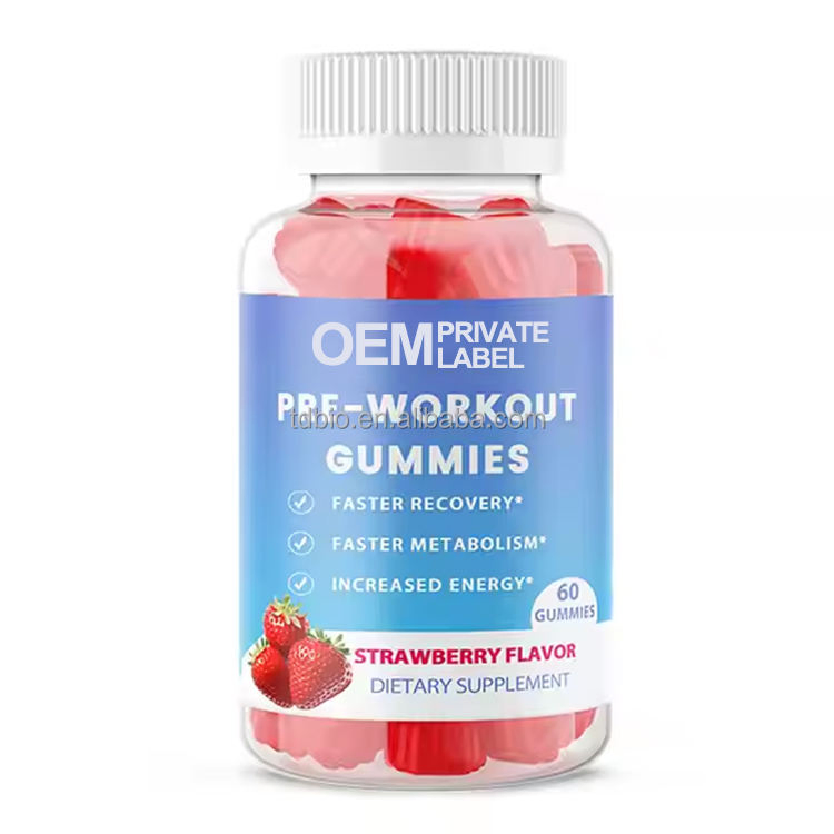 OEM Private Label Muscle Gain Increased Gain Weight Gummies Sport Pre Workout Energy Boosting Gummy Sports Supplement