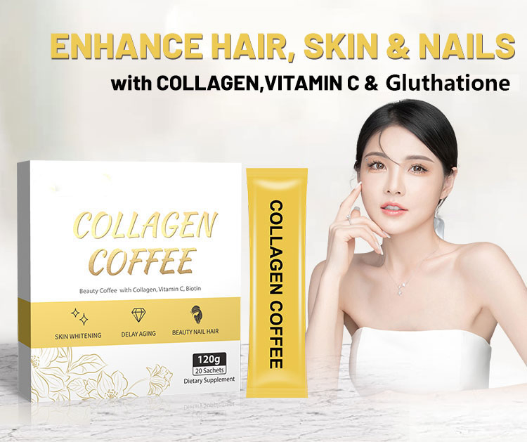OEM/ODM Natural Wellness Supplements Skin Whitening Anti-Aging Collagen Coffee