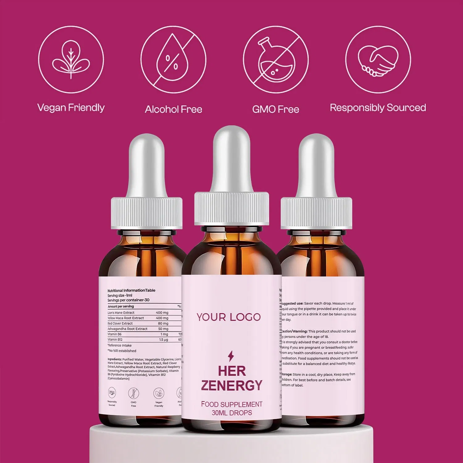 OEM Menopause Energy Drops for Mental Clarity and Emotional Wellness