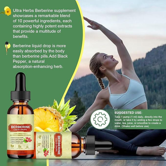 OEM Immune Boosting Berberine Hydrochloride Drops for Heart and Digestive Health