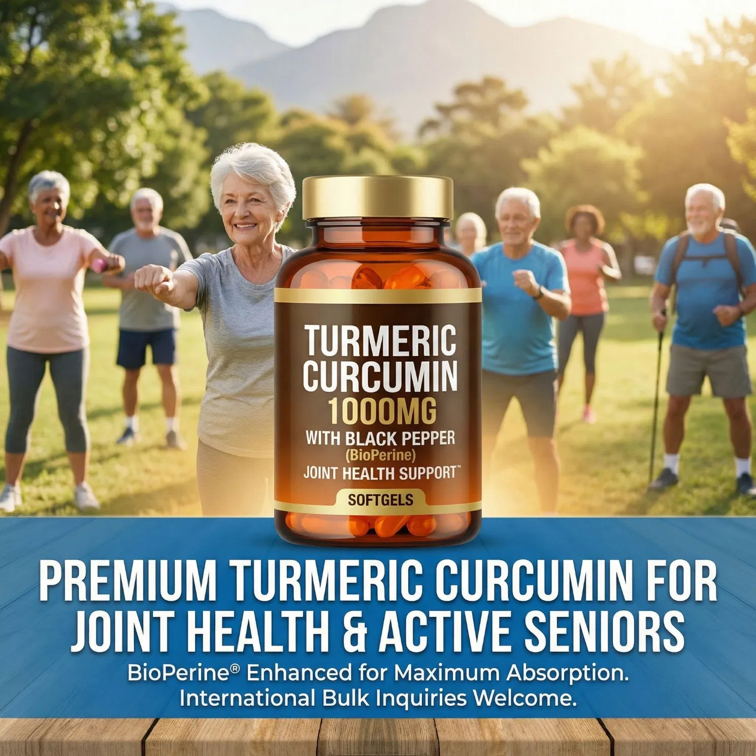 Turmeric Curcumin 1000mg with Black Pepper Softgels for Joint Pain Relief Active Seniors Bioperine Enhanced