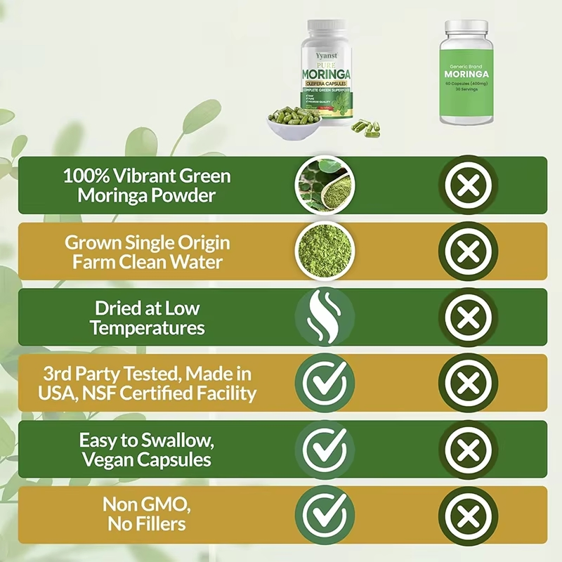 OEM/ODM Moringa Capsules Promotes Digestive Health