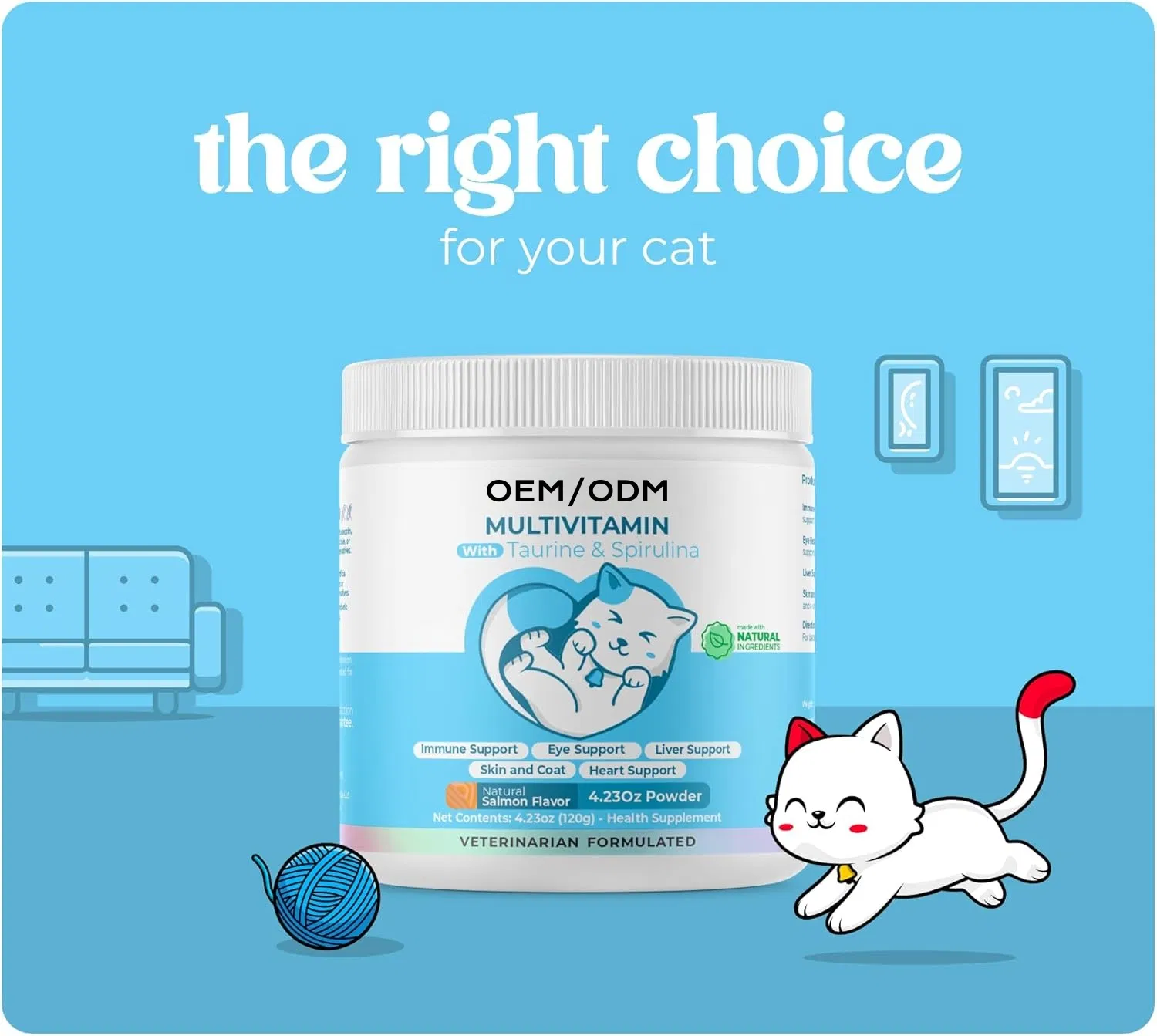 OEM Multivitamin Powder Supports Eyes &amp; Liver Health Immune Supplement for Dogs &amp; Cats