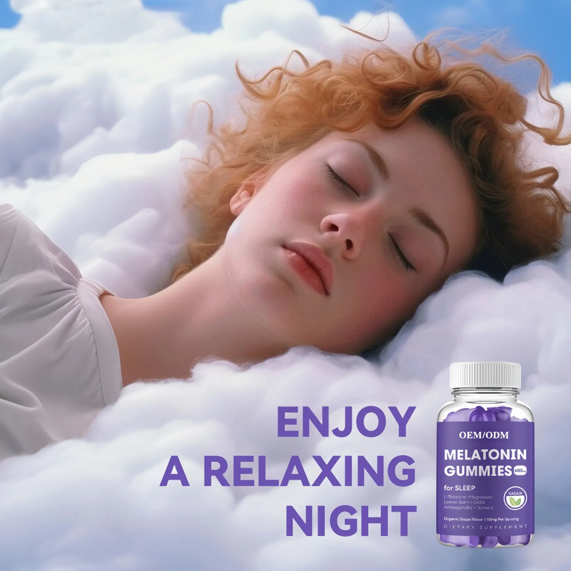 Factory Custom Effective Sleep Aid Health Supplements Blueberry Flavor Magnesium Melatonine Sleeping Gummies