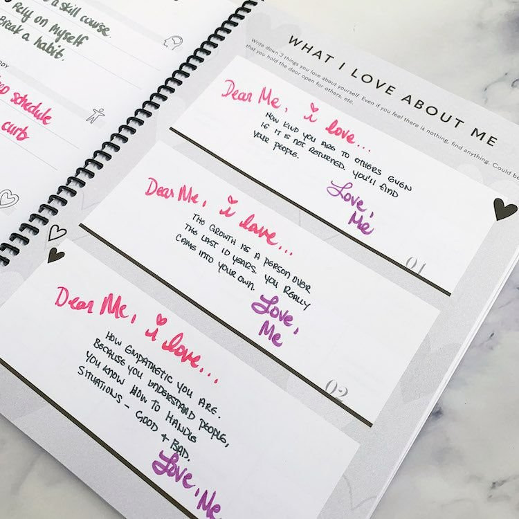 Self Care Positive Motivational Wellness Mental Health Journal Meal Planner Affirmation Notebook for Woman