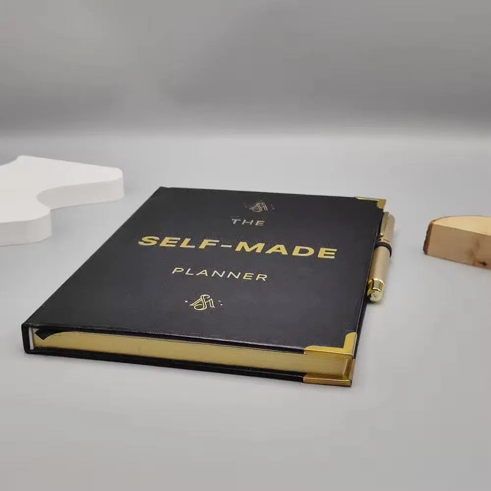 Custom Printing Linen Workbook Goal Manifestation Inspirational Diary Mental Health Planner Mindfulness Wellness Journal