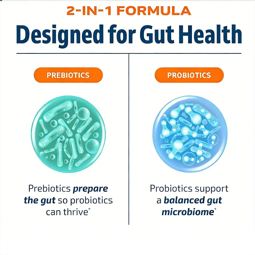 Advanced Prebiotic and Probiotic Blend Capsules for Balanced Digestive Health