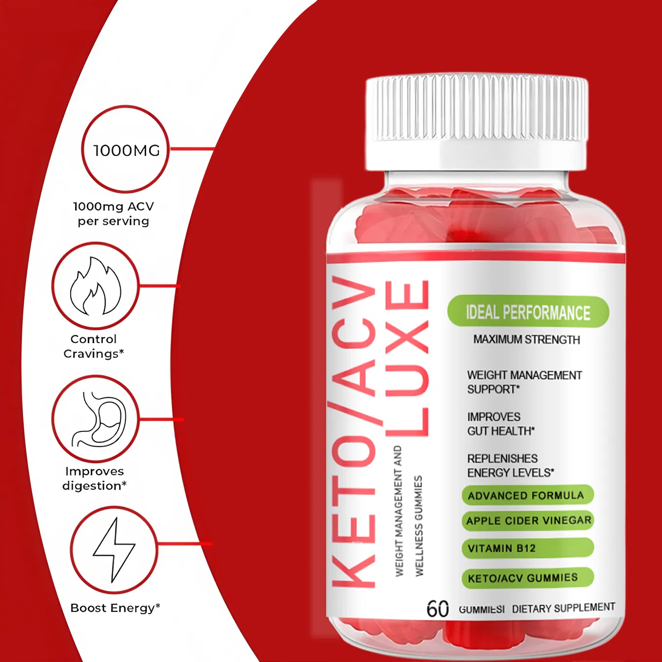 OEM/ODM Private Label Keto Acv Gummies, Supporting Weight Management with Apple Cider Vinegar Custom Logo Supplements