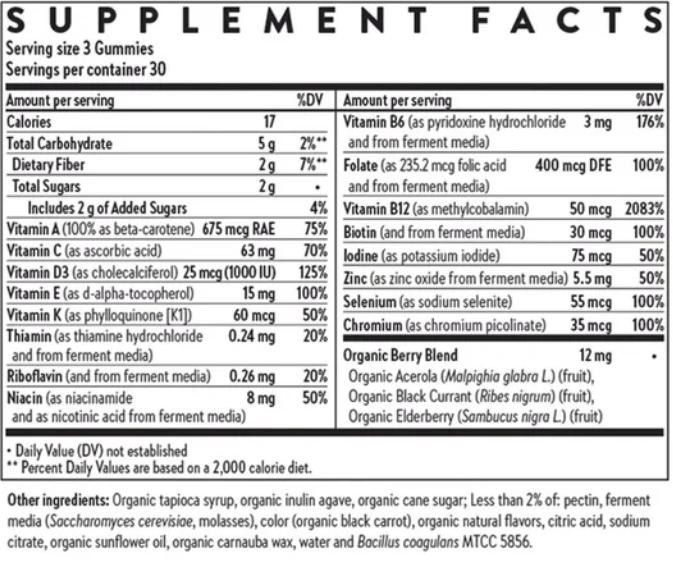 Women's 50+ Multivitamin Gummies Cellular Energy&amp; Immune Support Stay Vital and Vibrant