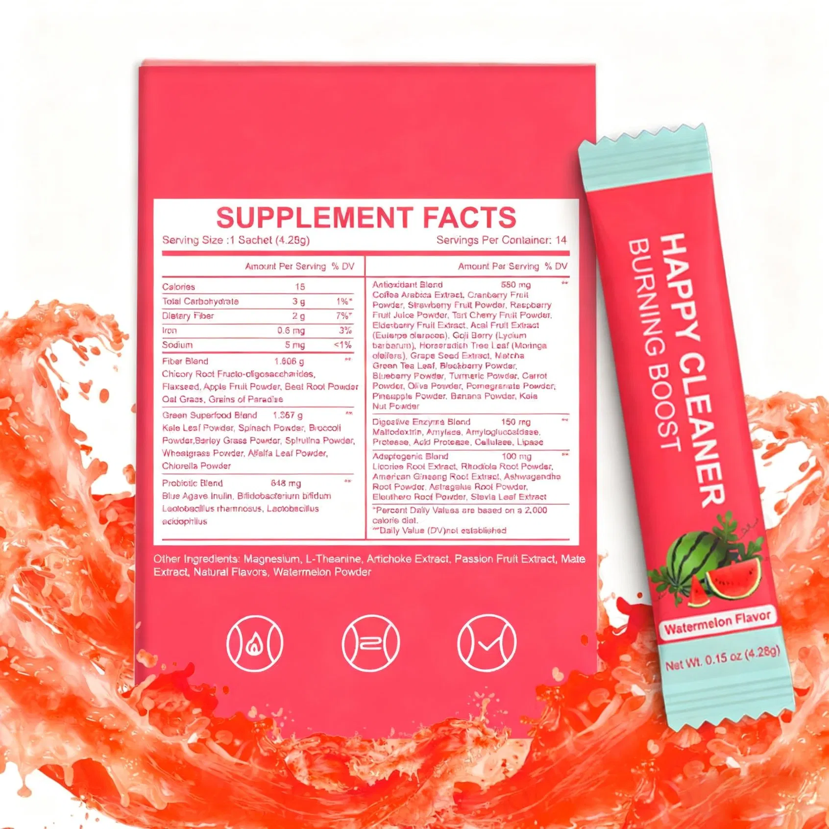 Private Label Hot Sale Fruits and Vegetables Extract Weight Loss Management Happy Cleaner Powder Herbal Supplements