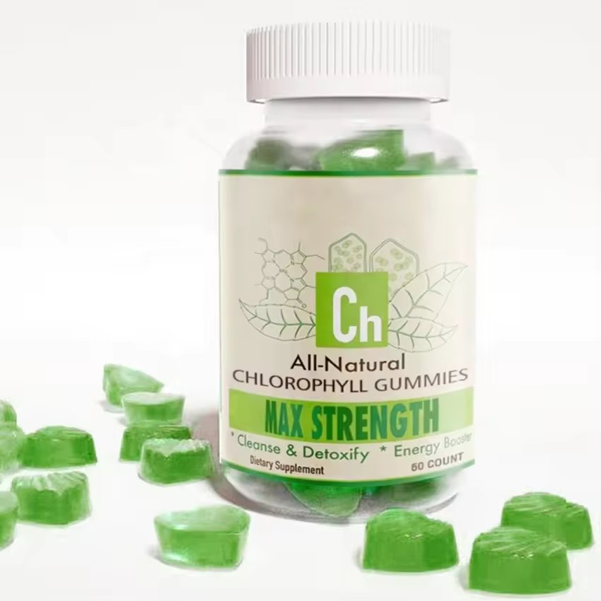 Private Label Herb Extract Chlorophyll Supplement for Clear Skin Detox Liver and Energy Immune Support Chlorophyll Gummies