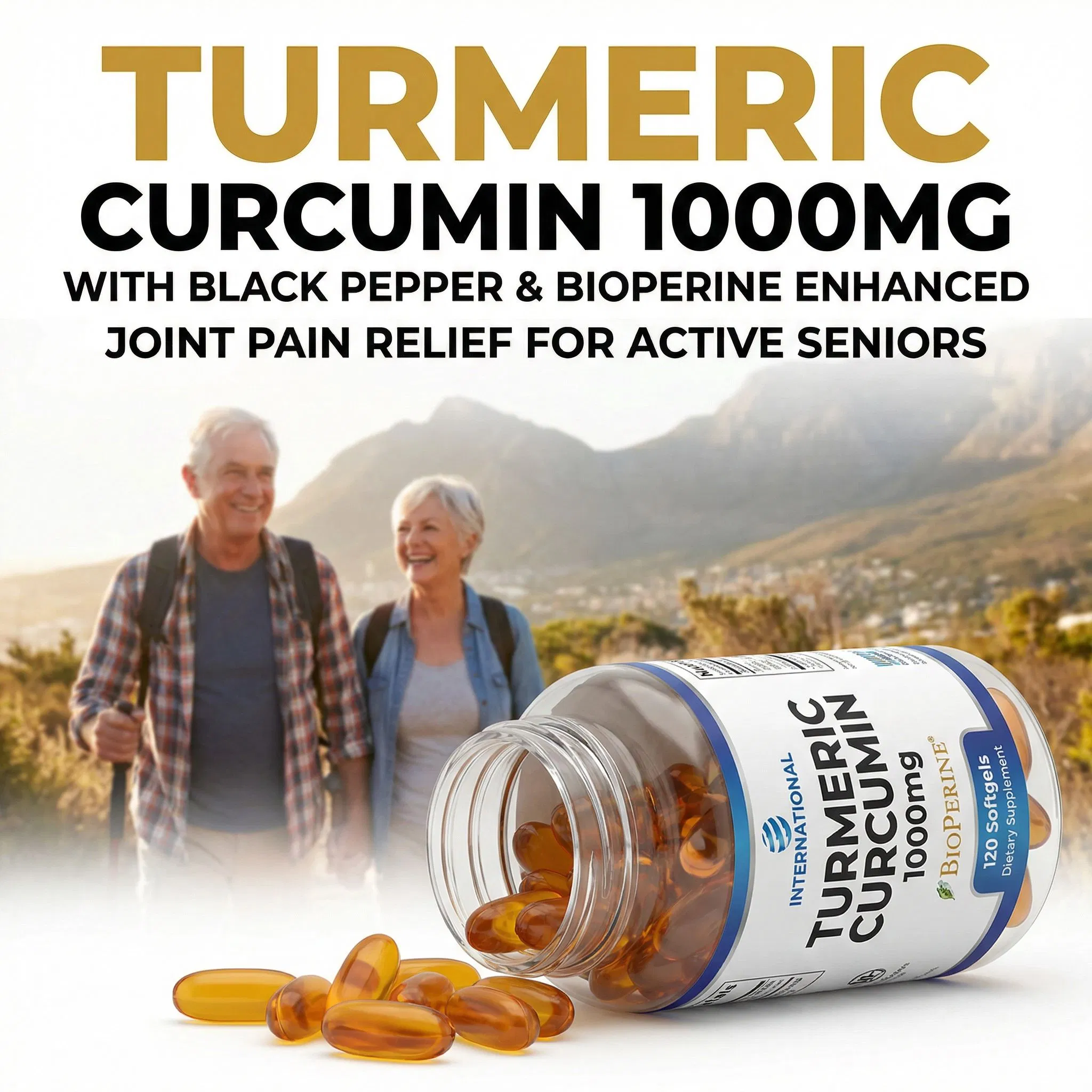 Joint Pain Relief Curcumin Softgels with Bioperine for Natural Support