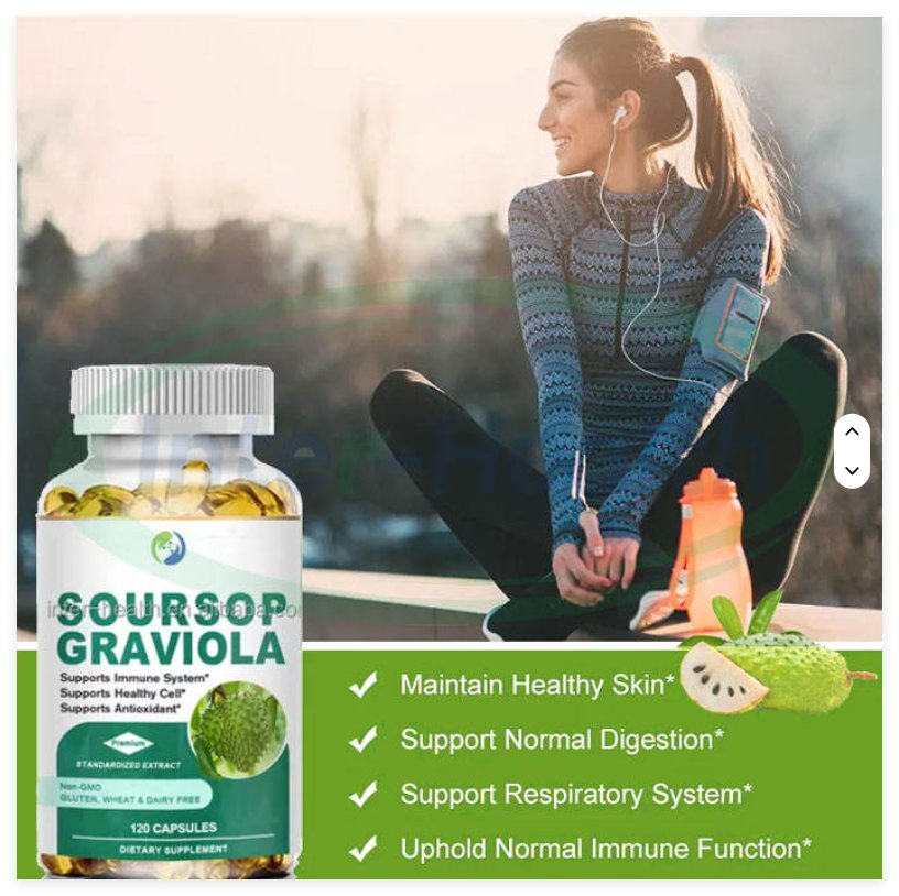 Ausreson Organic Graviola Soursop Immune Boost Health Care Supplement Graviola Soursop Softgel