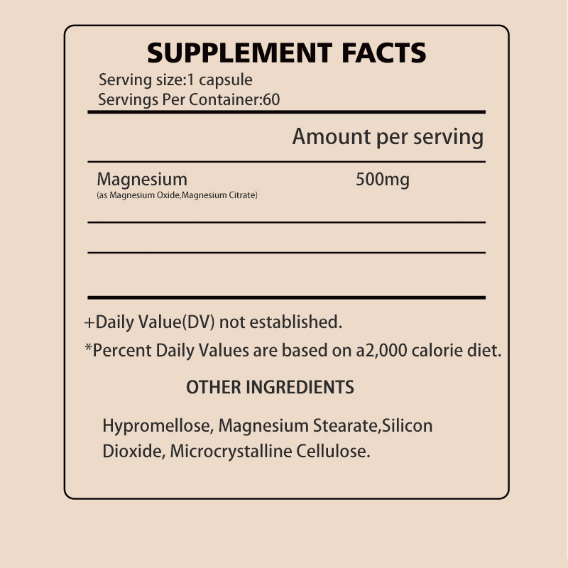 OEM ODM Private Label Custom Magnesium Citrate Complex Capsules Supports Digestion, Relaxation and Sleep Aid Supplements