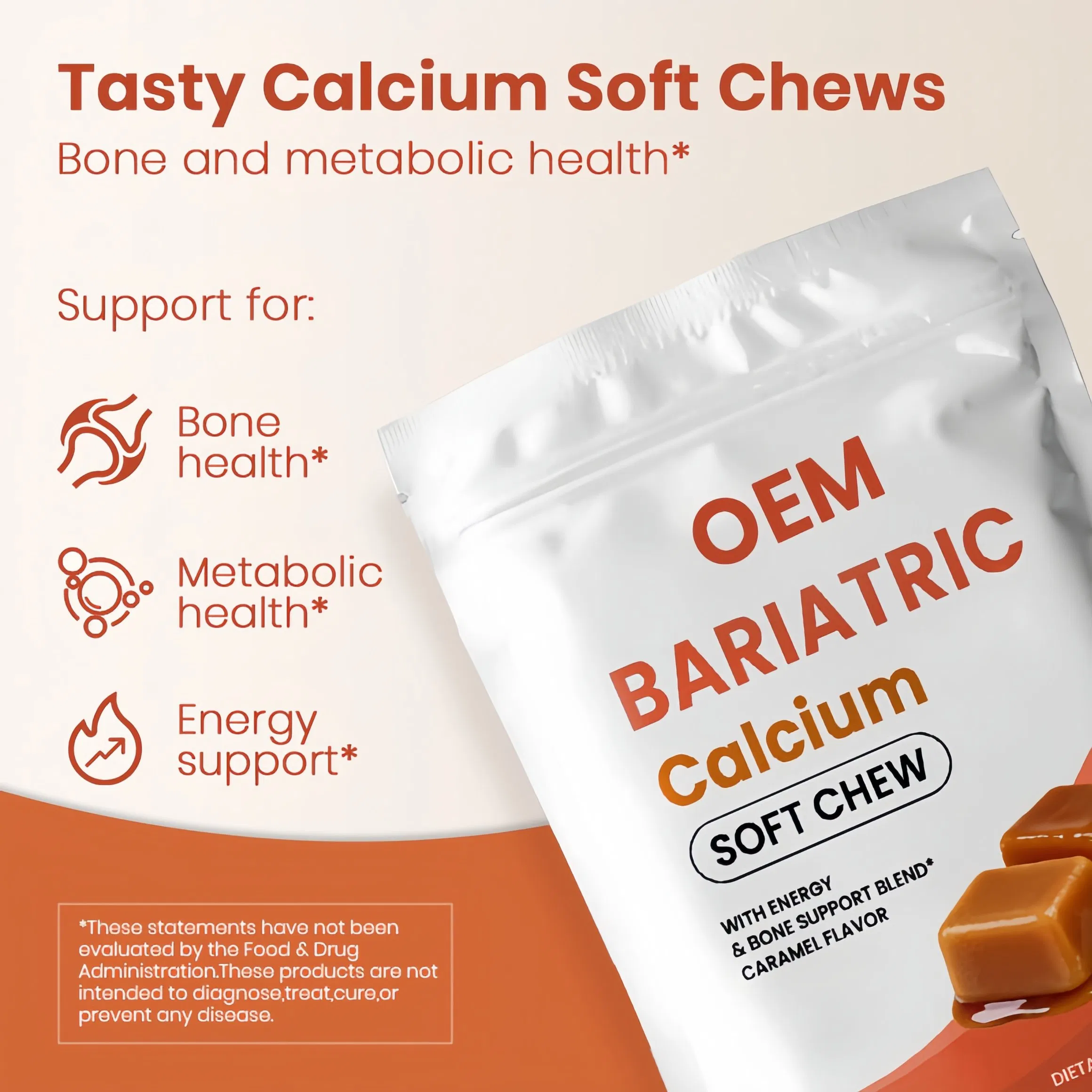 OEM Supplement for Adults 60 Count Beauty Dietary Supplement Boosting Calcium Soft Chews