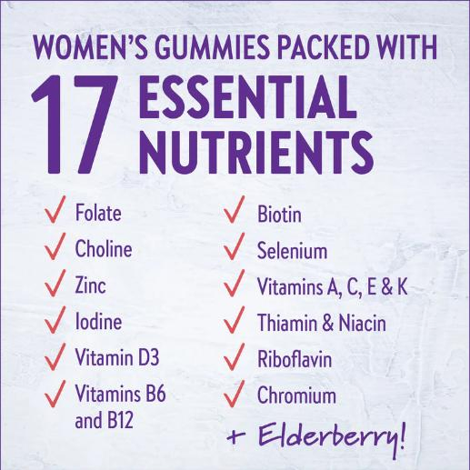 Women's 50+ Multivitamin Gummies Cellular Energy&amp; Immune Support Stay Vital and Vibrant