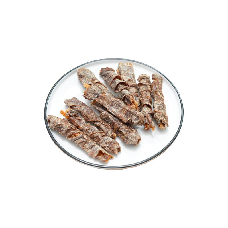 Dog Pet Snacks Teeth Grinding &amp; Cleaning Eel Bone Wrapped Duck Meat
