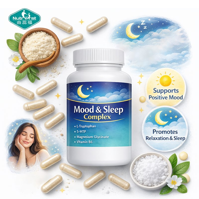 Natural Relaxation &amp; Sleep Aid Supplement with L-Tryptophan 5-Htp Magnesium B6 Capsules