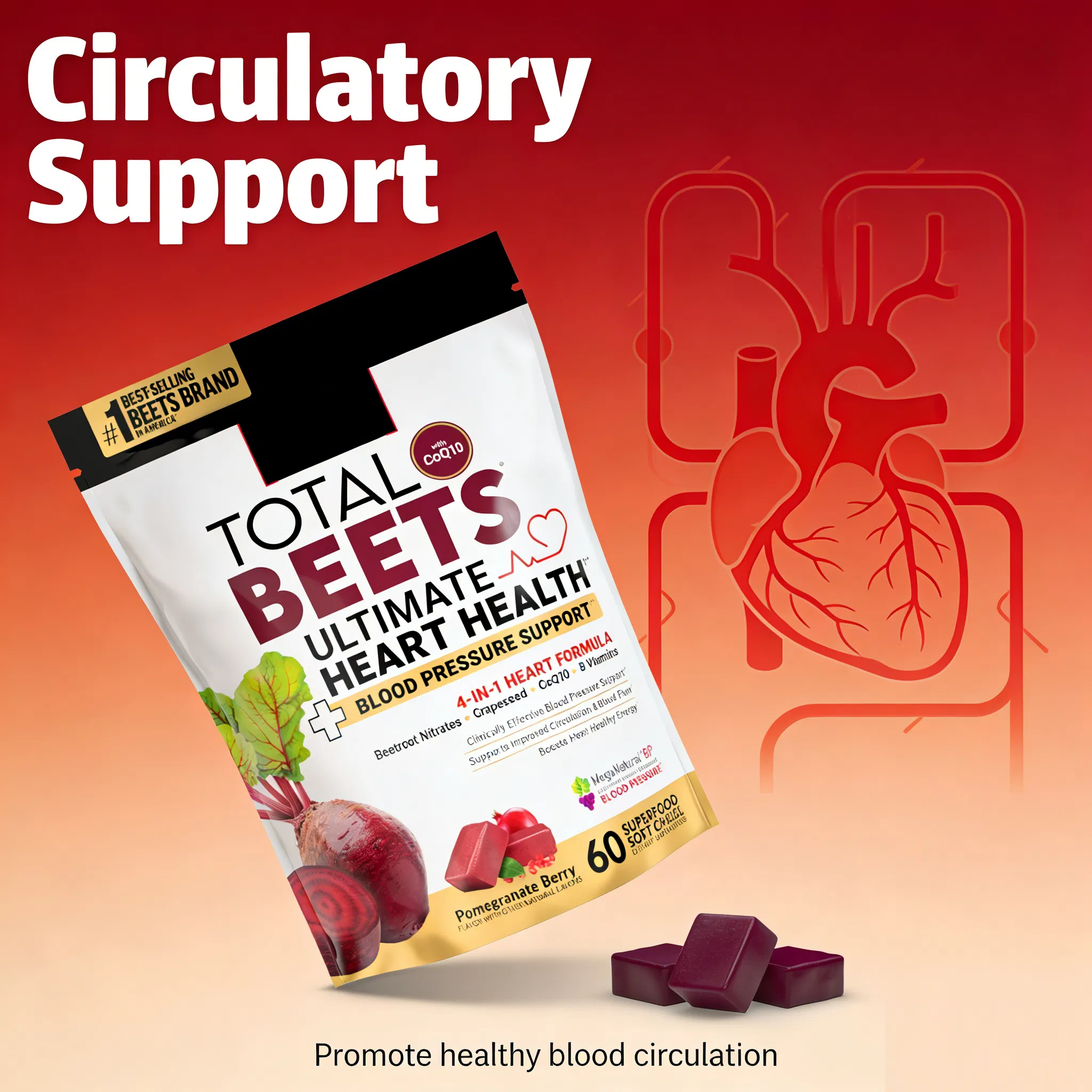 Supplement with Vegan Beet Root Gummies and Coenzyme Q10 Benefits