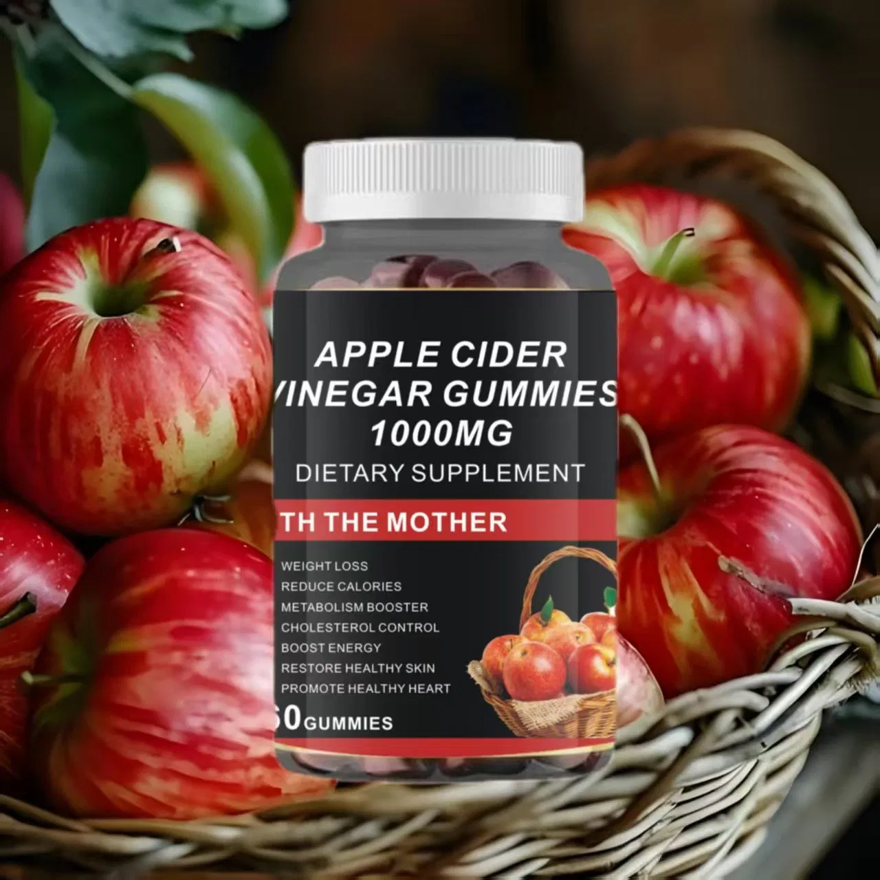 OEM Apple Cider Vinegar Gummies Balance Blood Sugar Aid Detox Dietary Supplement Weight Loss