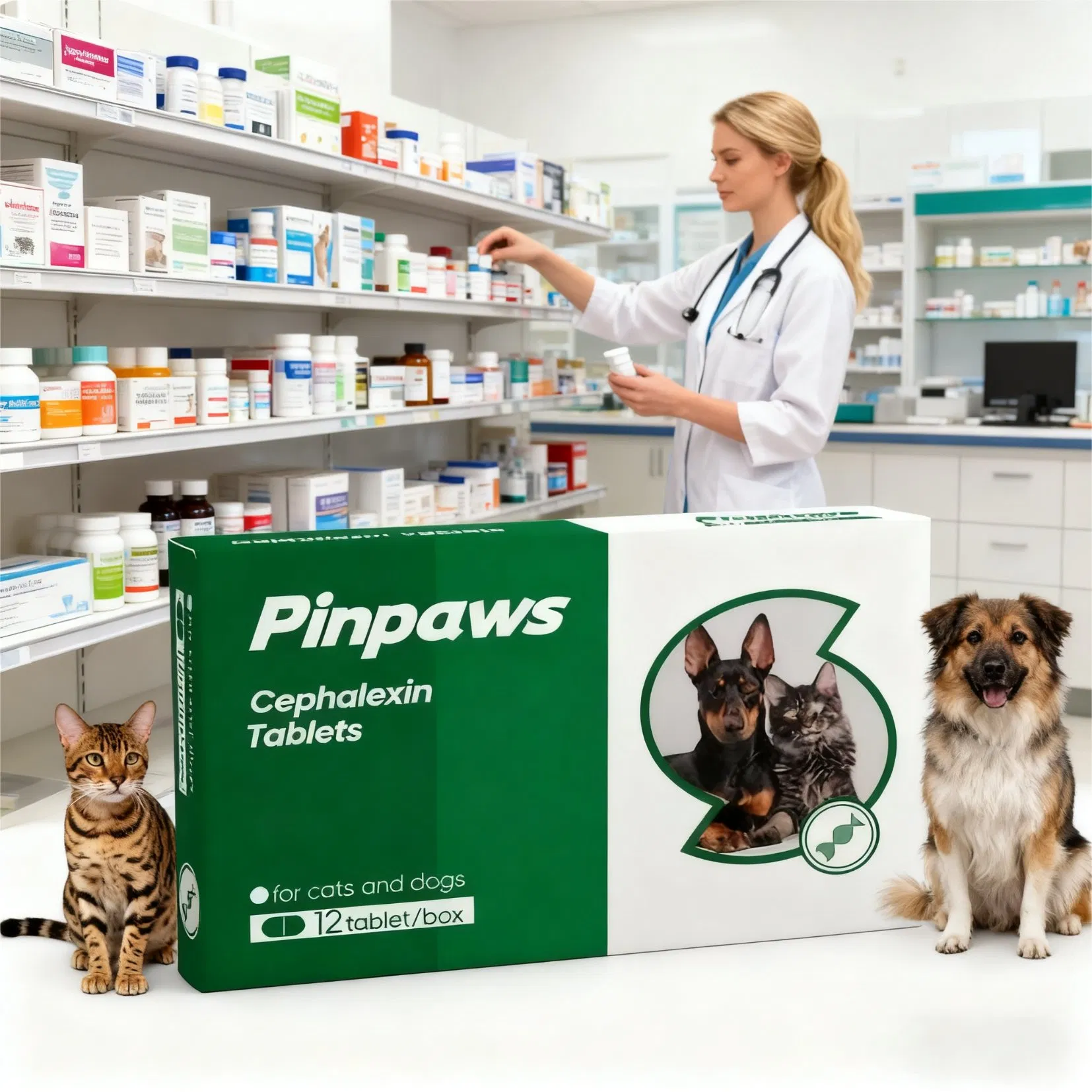 Cephalexin Tablets for Cats &amp; Dogs Broad-Spectrum Antibiotic Pet Medicine