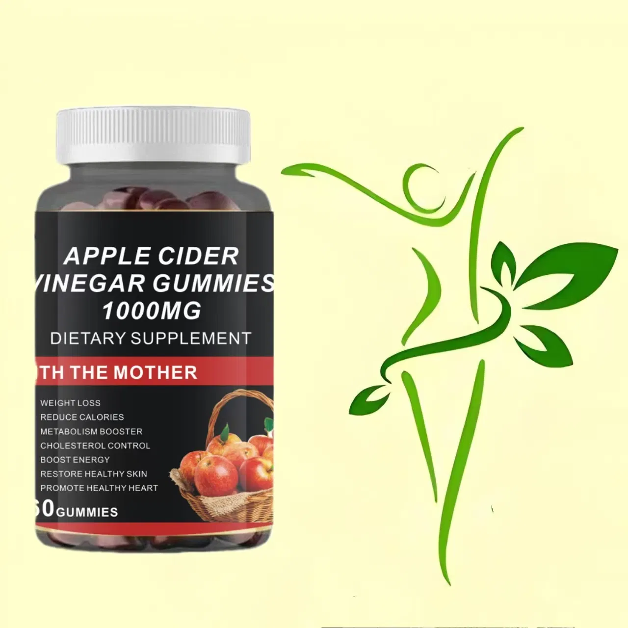 OEM Apple Cider Vinegar Gummies Balance Blood Sugar Aid Detox Dietary Supplement Weight Loss