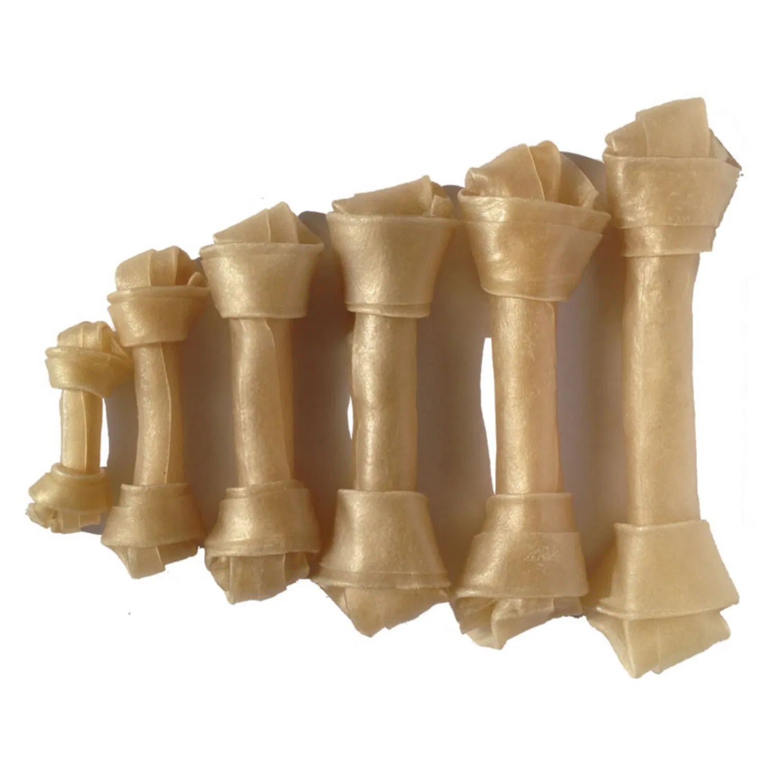 100% Rawhide Chewing Bones Pet Chews Natural Rawhide Knotted Bone