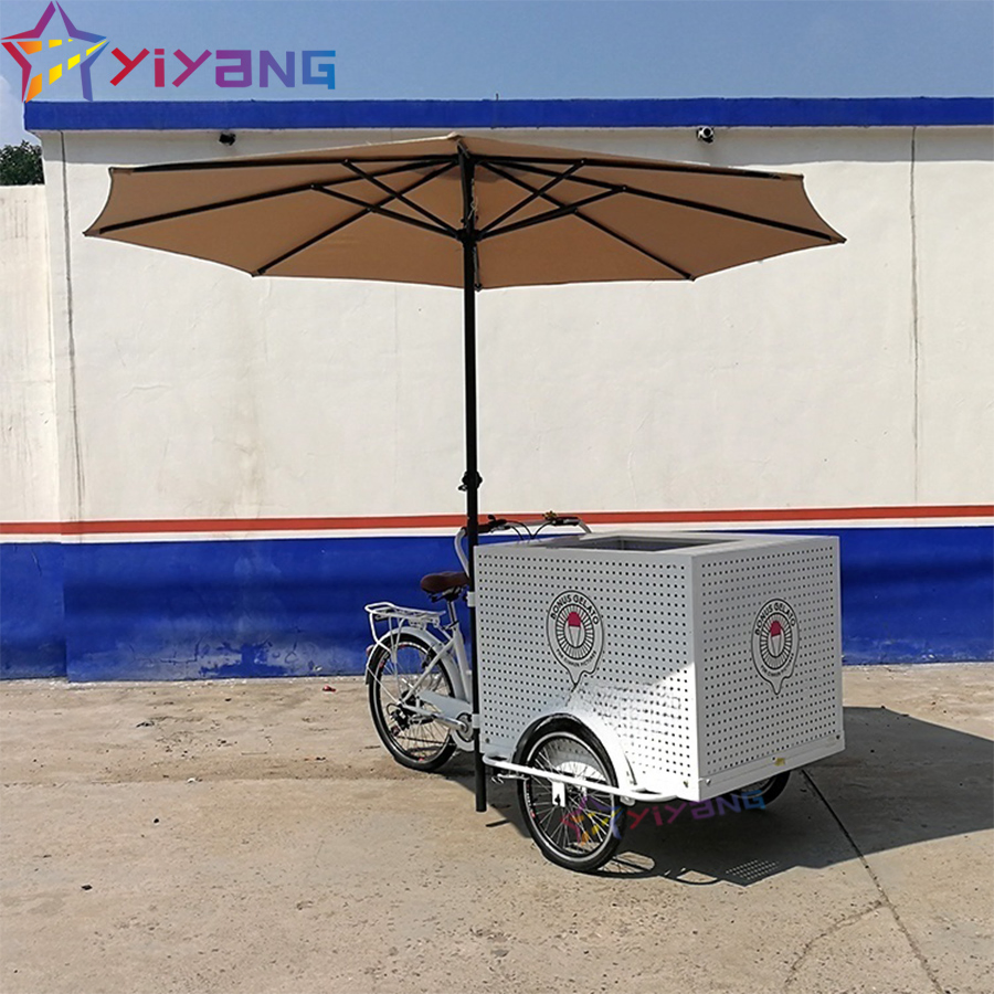 Takeaway Tricycle Cold Drink Cart Ice Salad Tricycle Food Cart