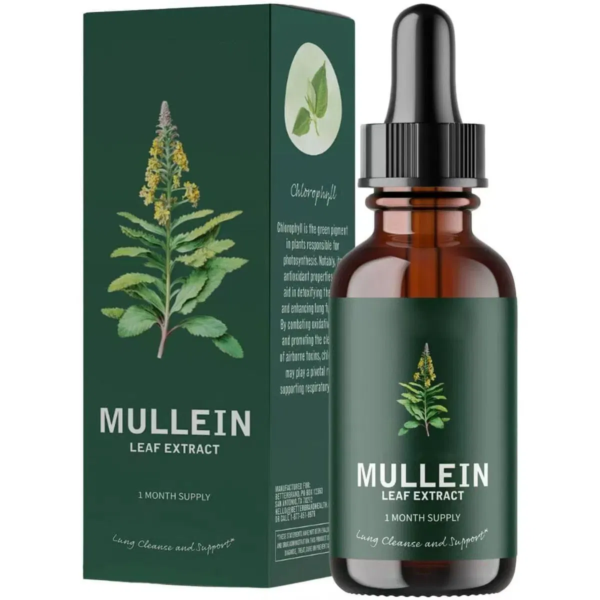 Premium Organic Mullein Drops for Lungs Natural Lung Cleanse Detox Immune Support Respiratory &amp; Digestive Health Supplement
