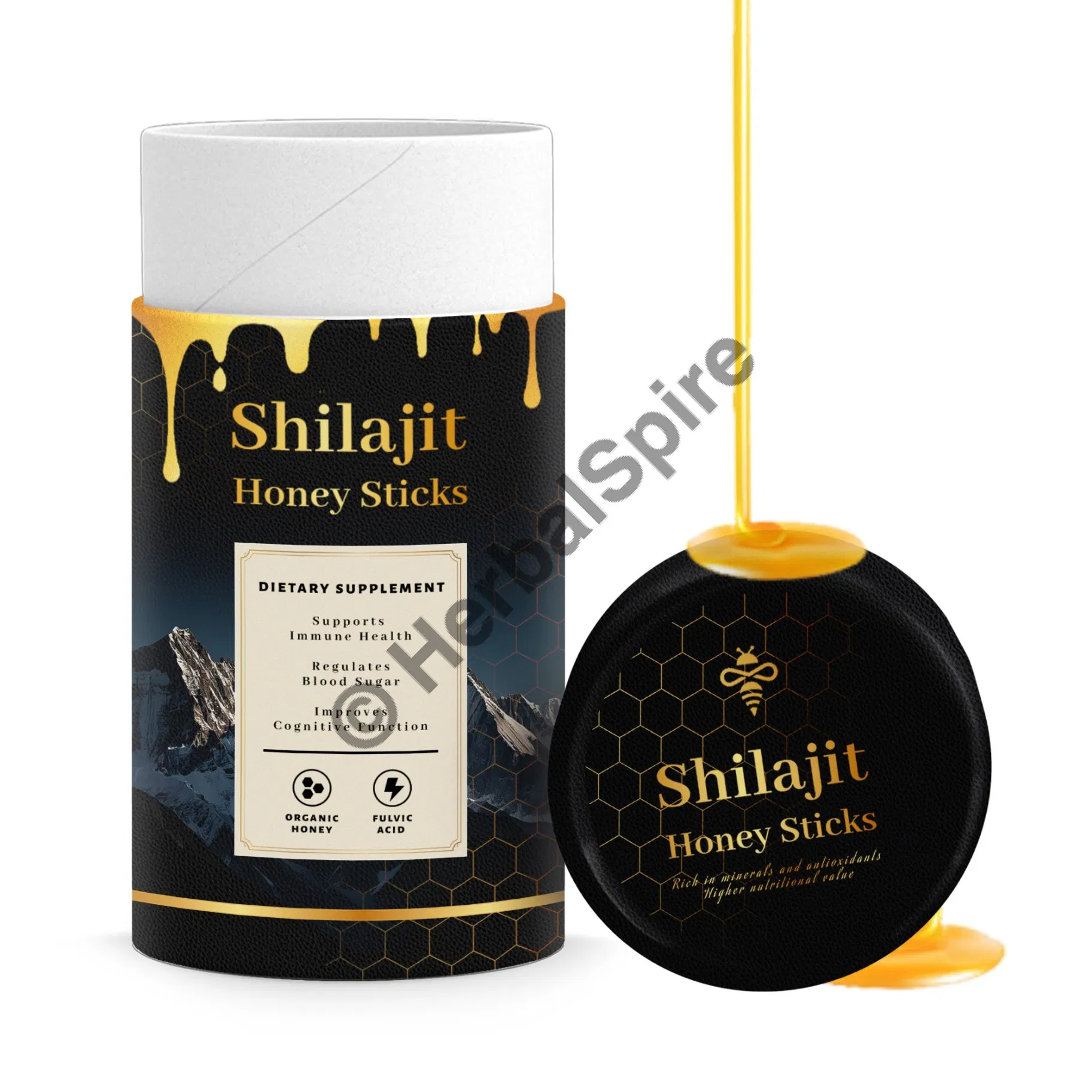 Shilajit Fulvic Acid Honey Sticks Mineral Boost Immune Cognitive Support OEM Supplier