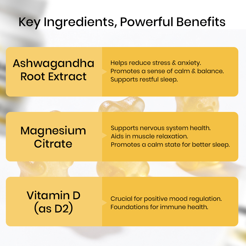 Private Label Ashwagandha Gummies Ashwagandha Root Extract Natural Wellness Supplements