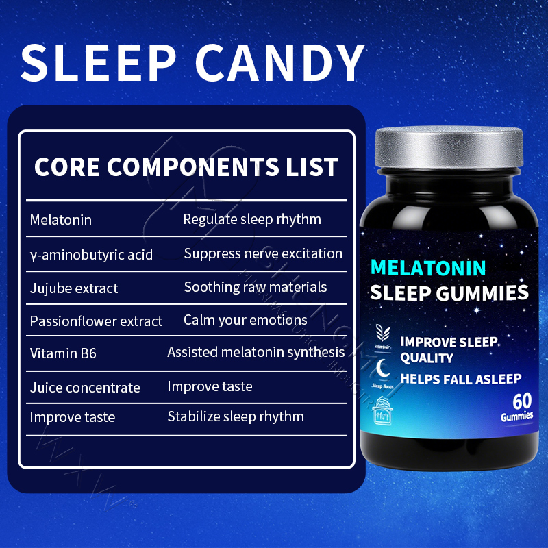 OEM Ashwagandha Melatonin Gummies Sleep Aids Supplements for Fast Sleeping